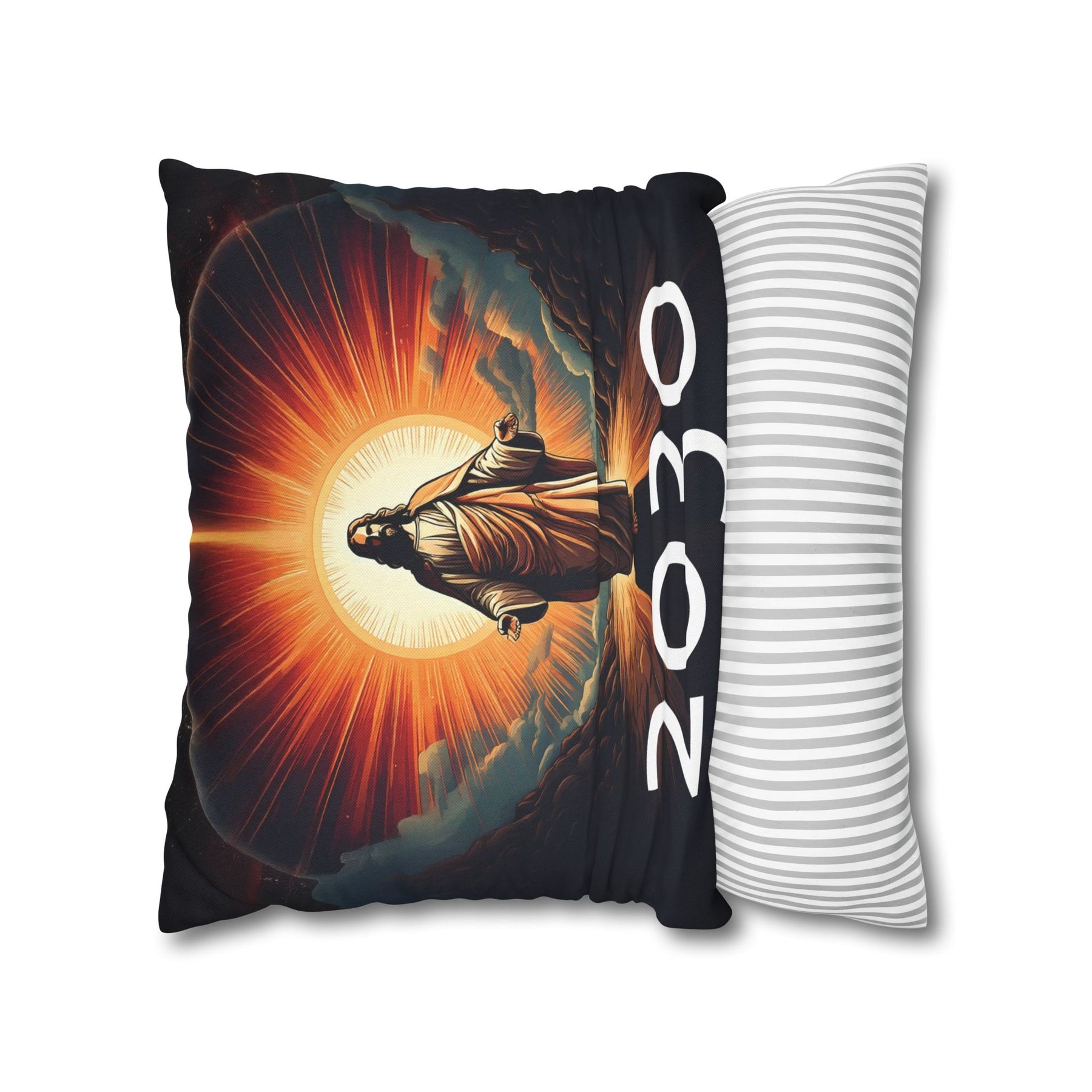Inspirational Jesus Square Pillowcase - Faith and Comfort Decor