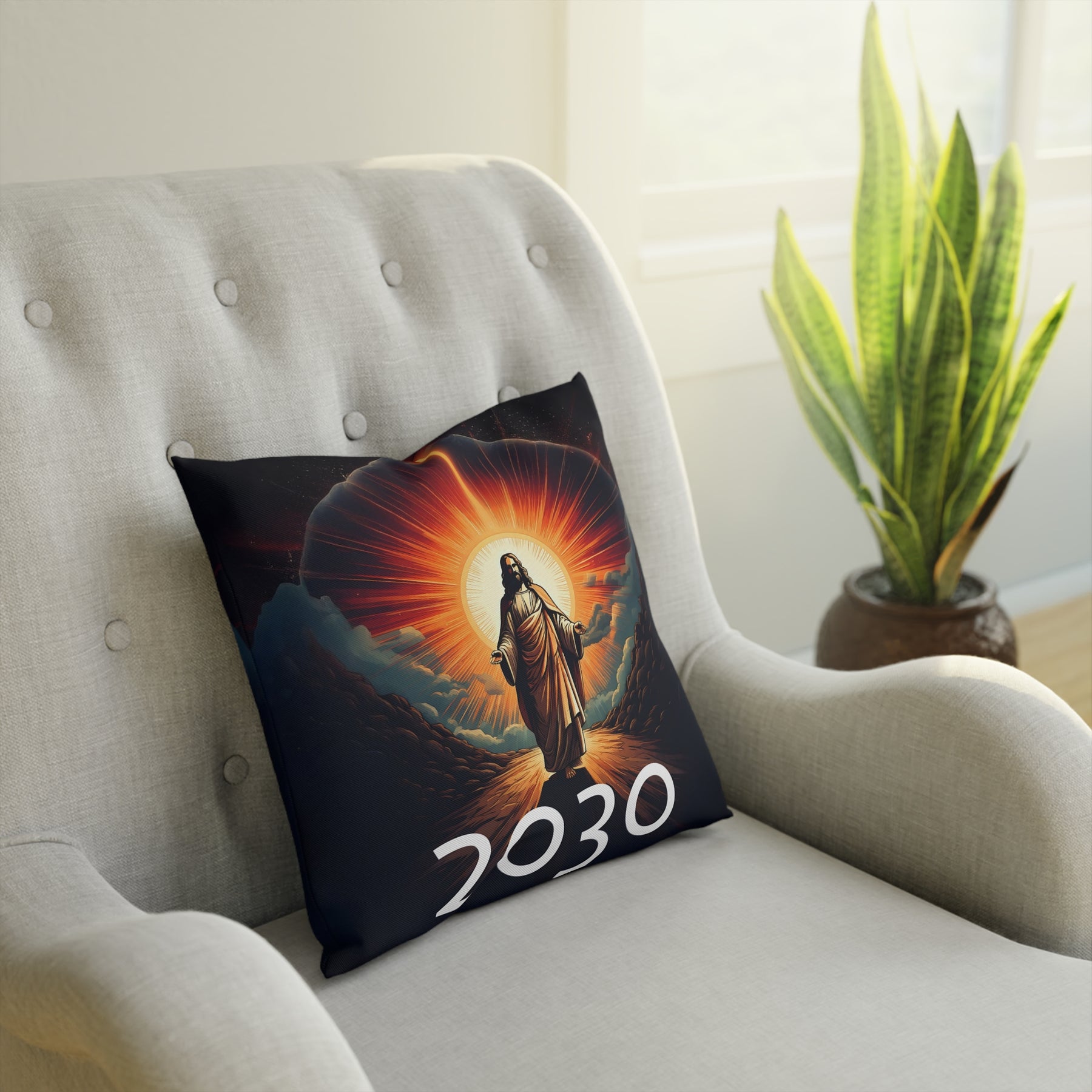 Inspirational Jesus Cushion with 2030 Design - Perfect for Home Decor & Spiritual Gifts