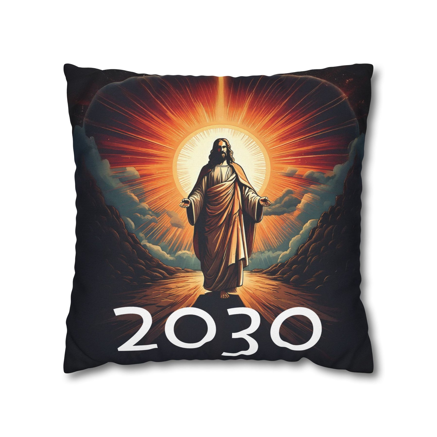 Inspirational Jesus Square Pillowcase - Faith and Comfort Decor