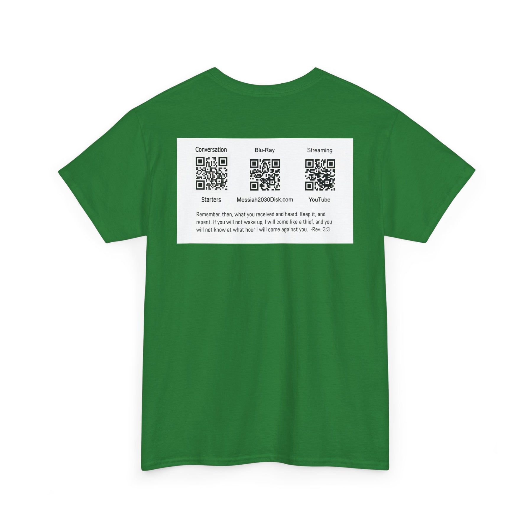 Unisex Heavy Cotton Tee - Christ 2030 Vintage Graphic Tee with QR Codes