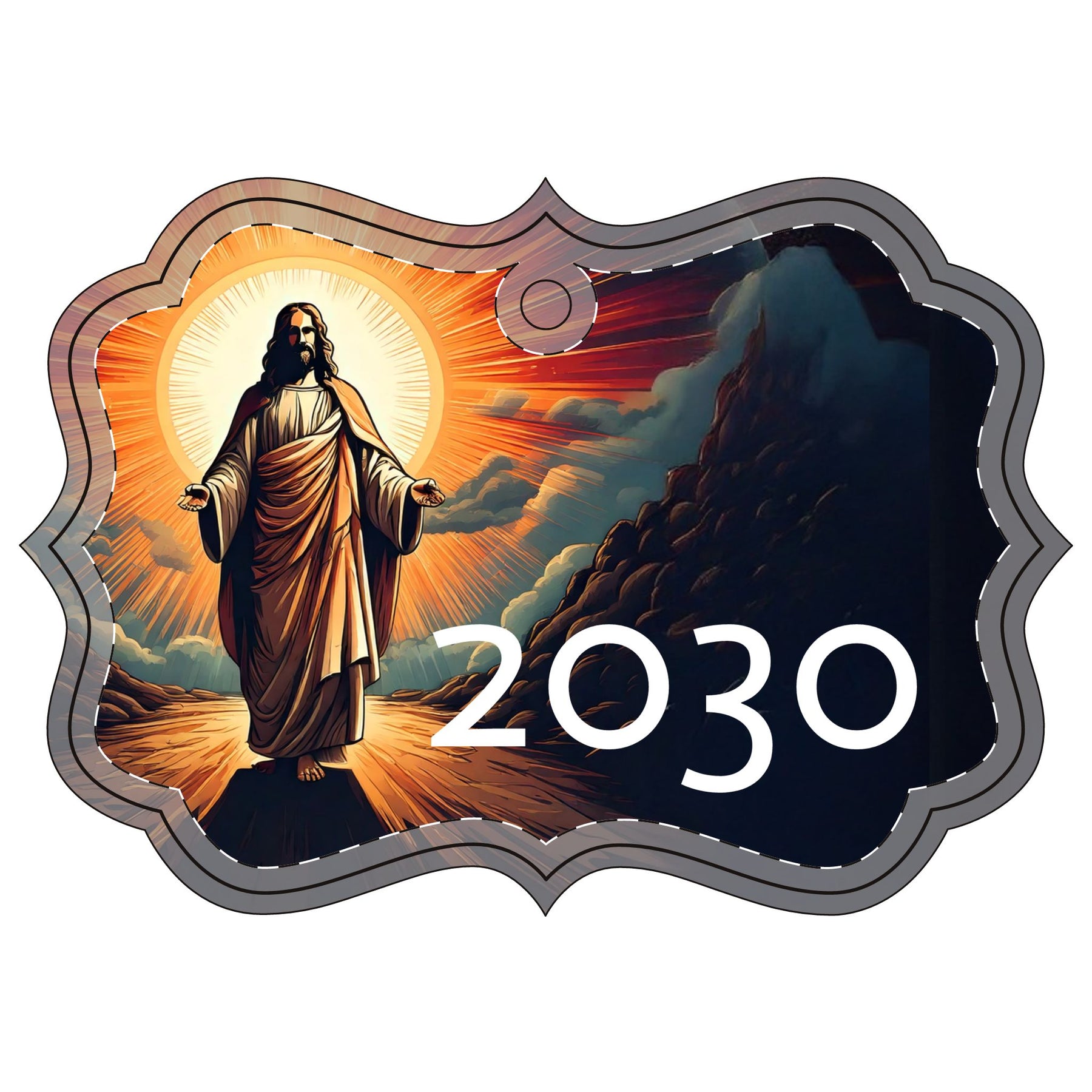 Inspirational Aluminum Ornaments for Holidays - Jesus 2030 Design
