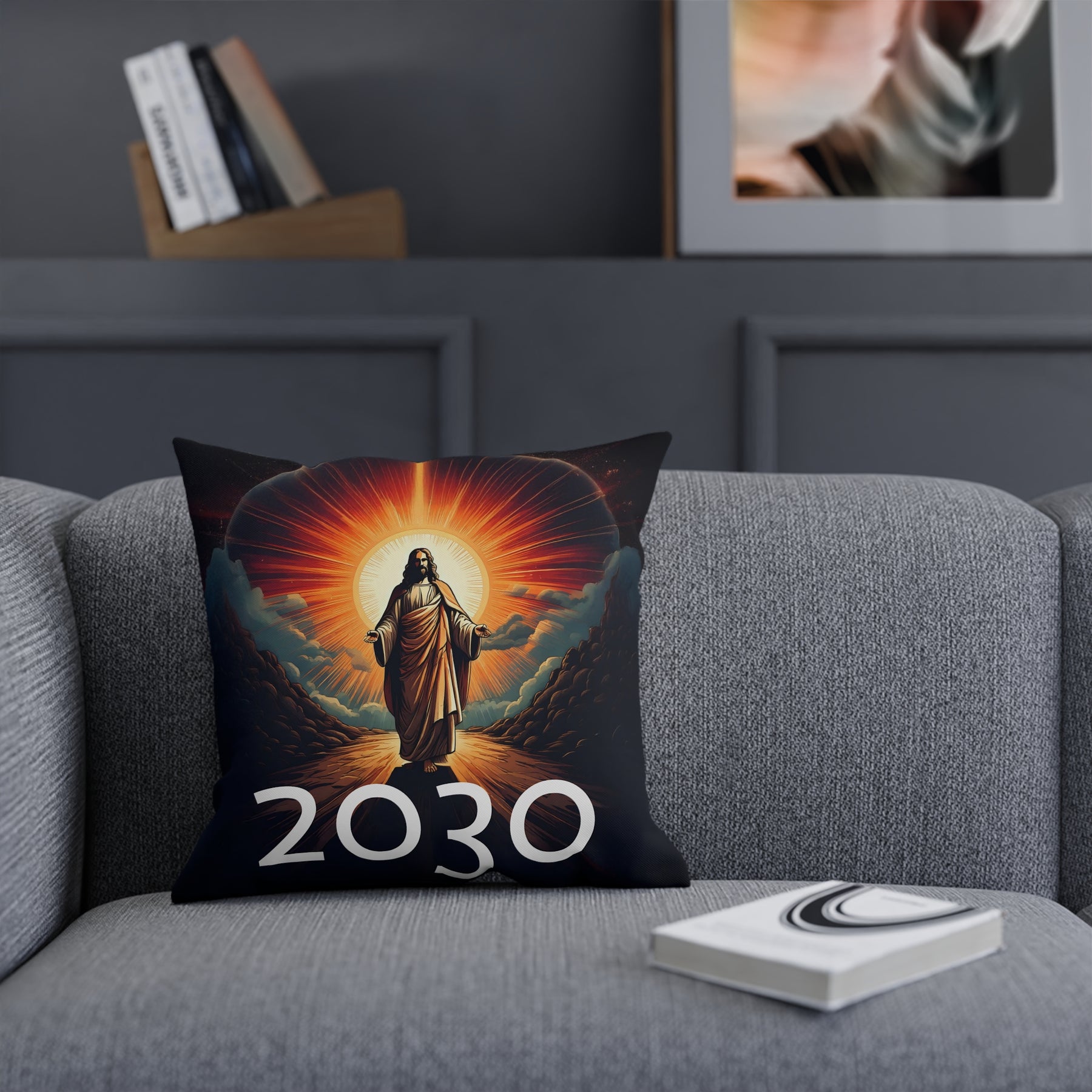 Inspirational Jesus Cushion with 2030 Design - Perfect for Home Decor & Spiritual Gifts