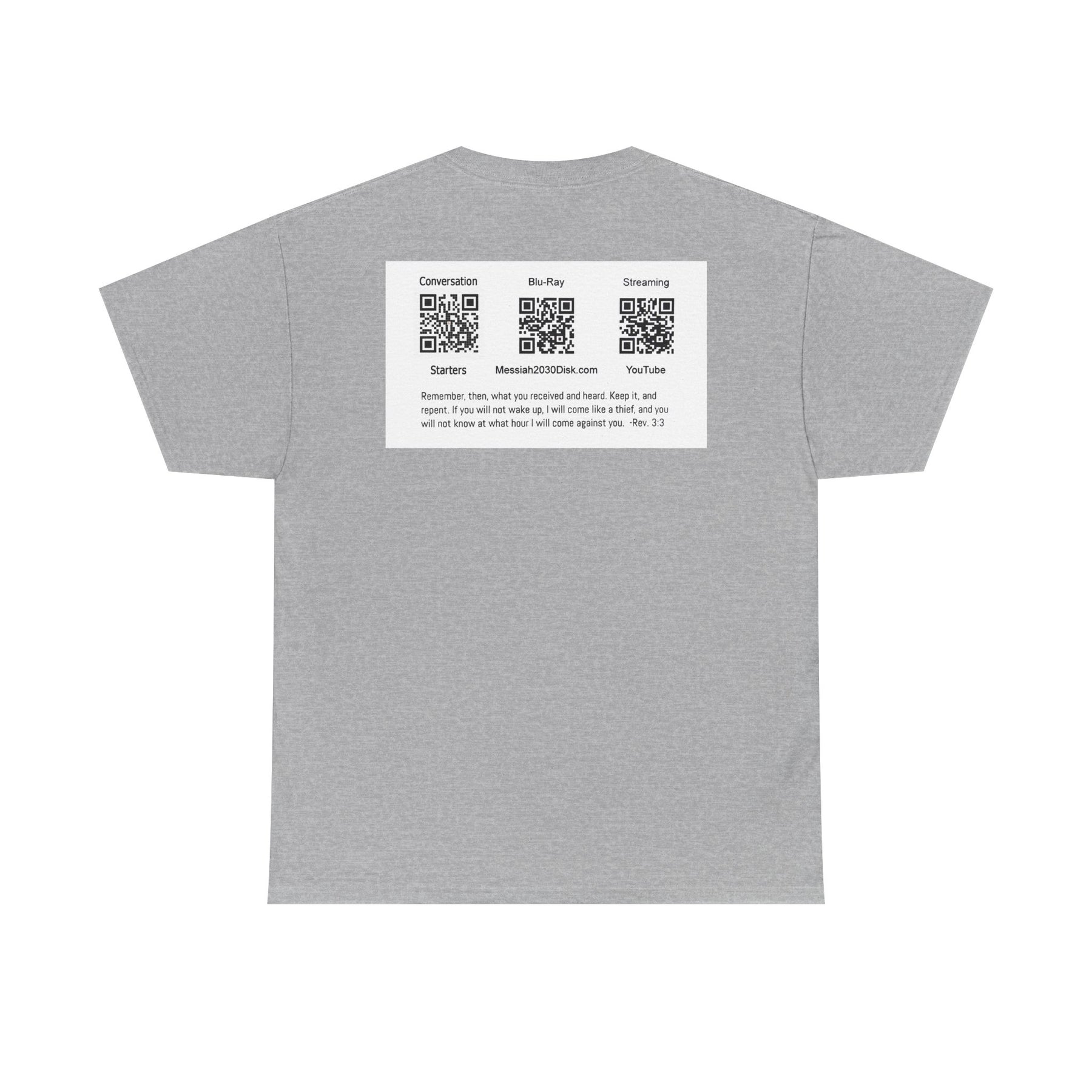 Unisex Heavy Cotton Tee - Christ 2030 Vintage Graphic Tee with QR Codes