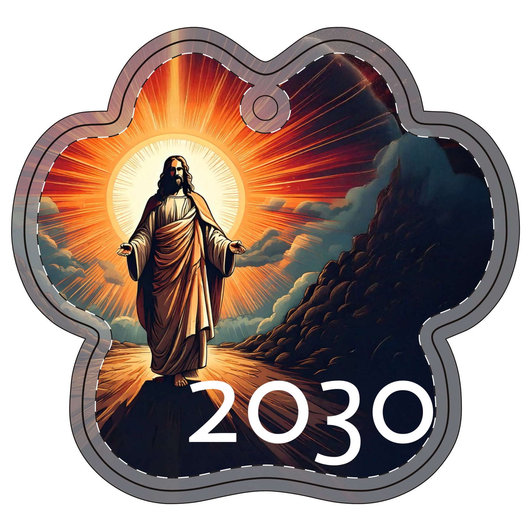 Inspirational Aluminum Ornaments for Holidays - Jesus 2030 Design