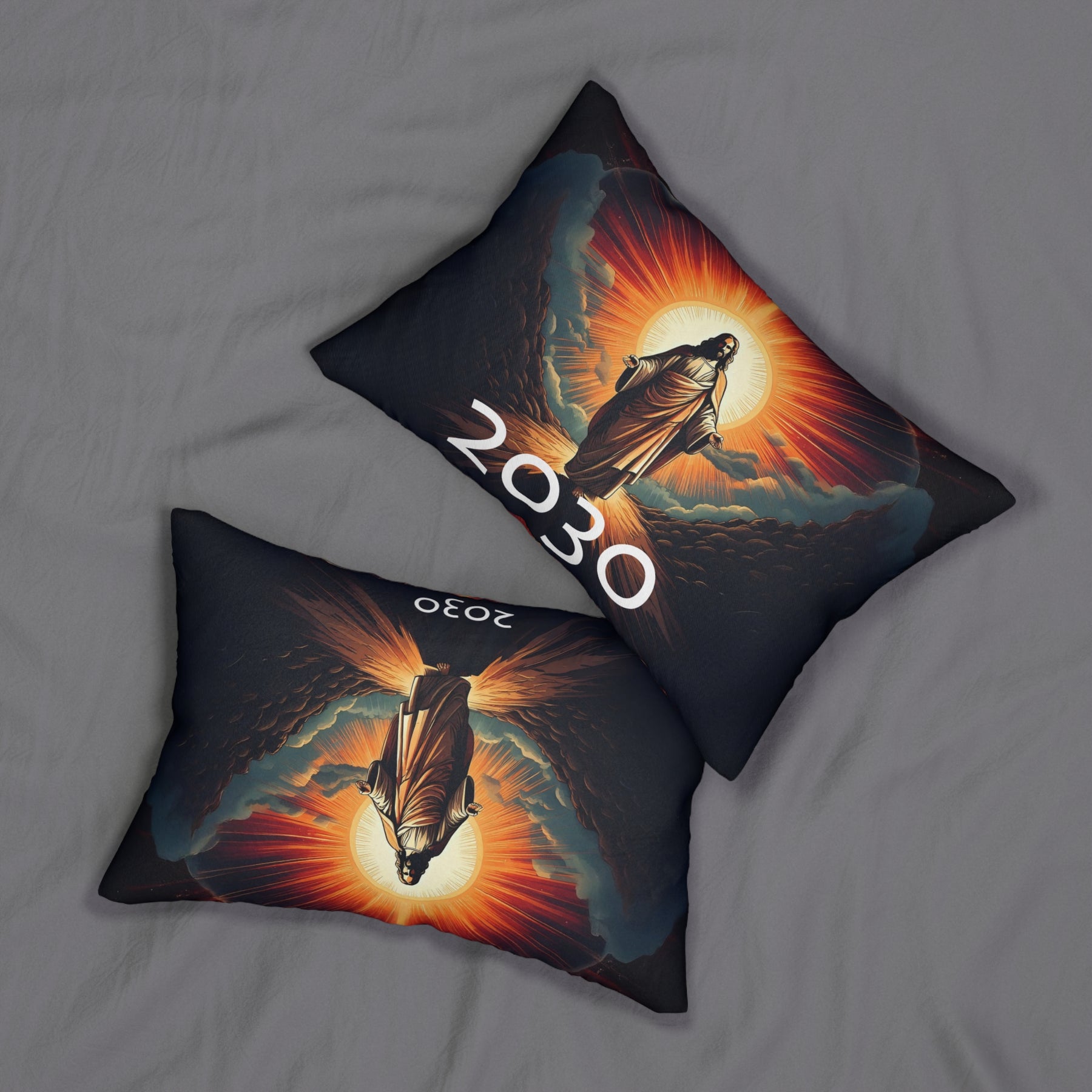 Inspirational Jesus 2030 Lumbar Pillow | Decorative Spun Polyester Cushion