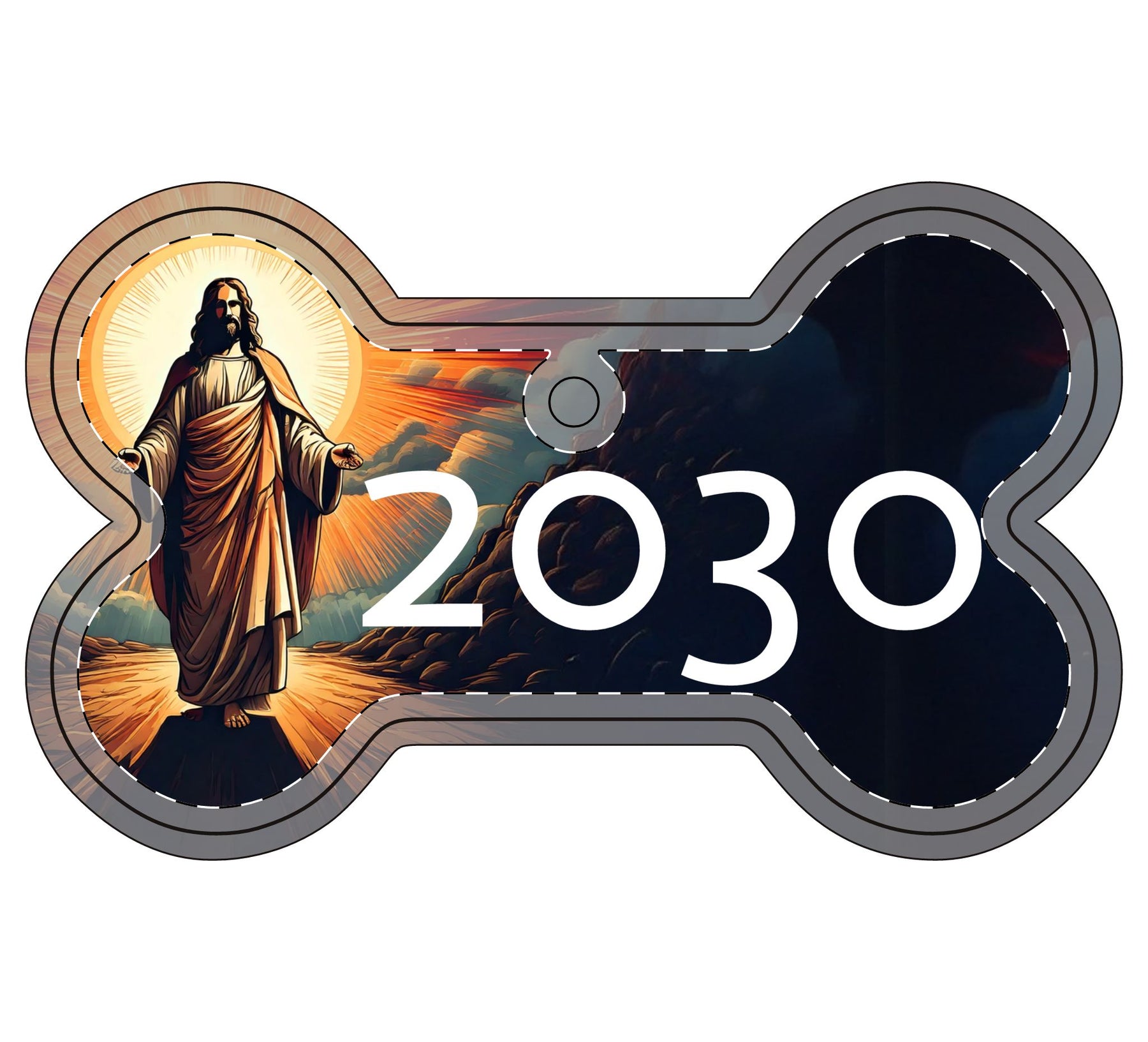 Inspirational Aluminum Ornaments for Holidays - Jesus 2030 Design