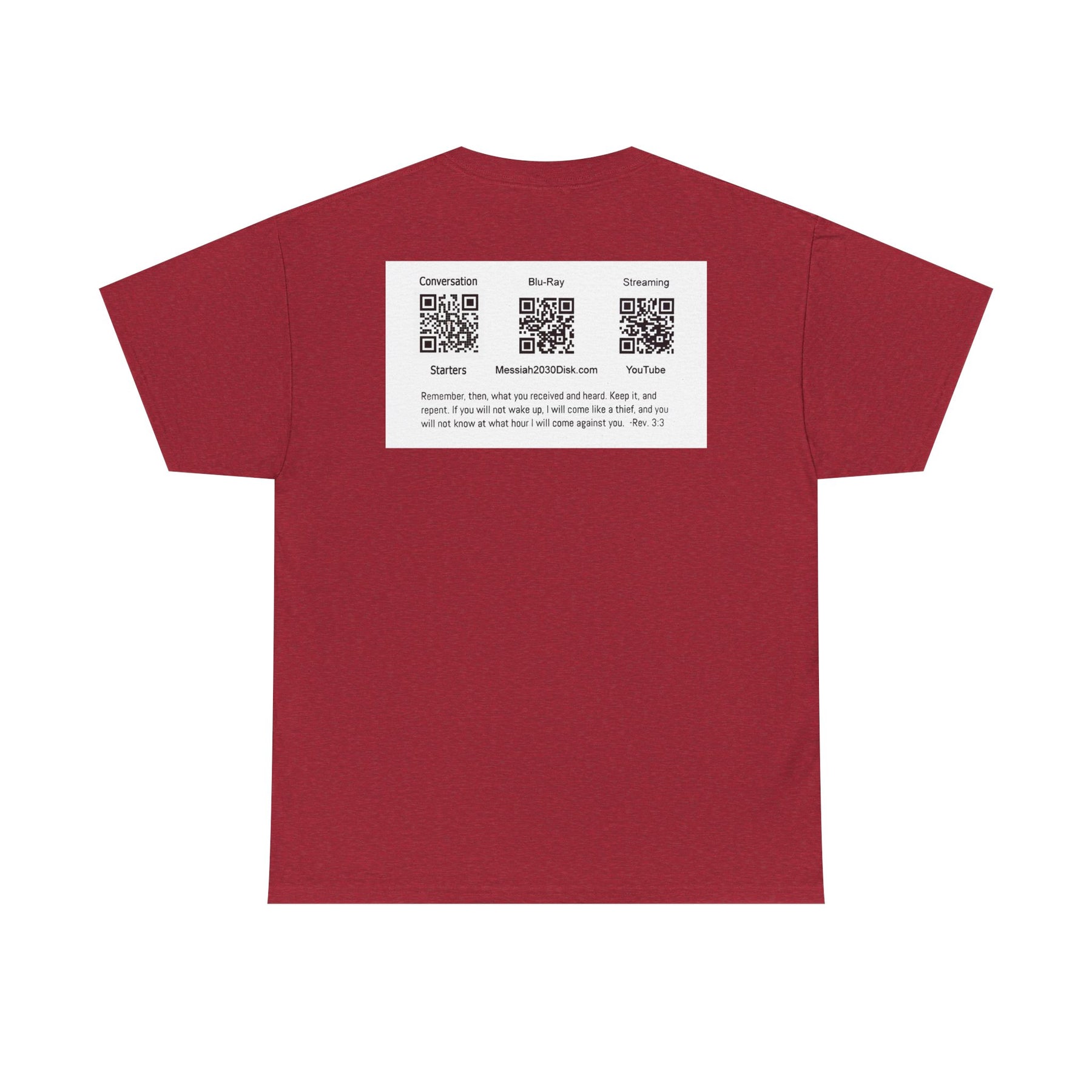 Unisex Heavy Cotton Tee - Christ 2030 Vintage Graphic Tee with QR Codes