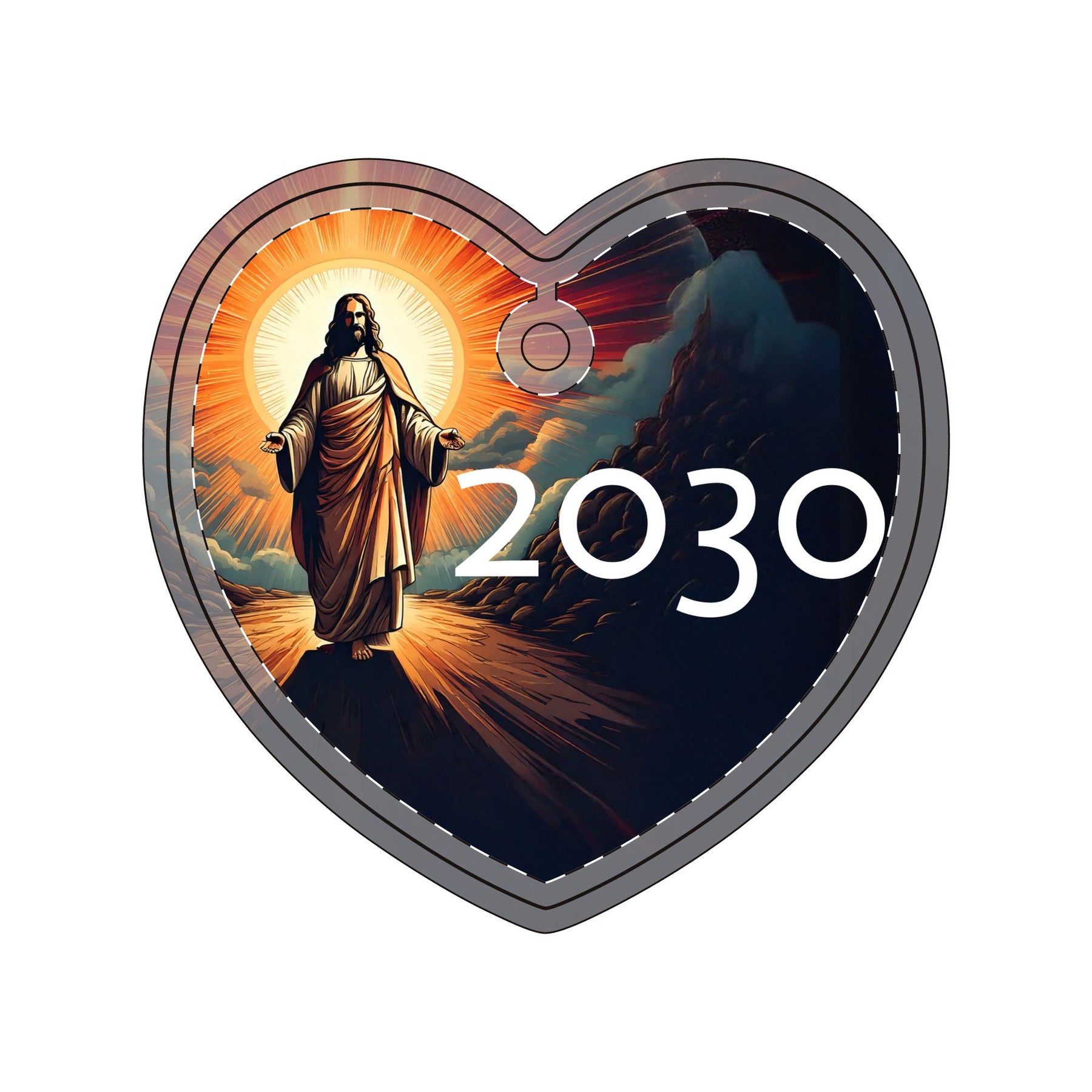 Inspirational Aluminum Ornaments for Holidays - Jesus 2030 Design