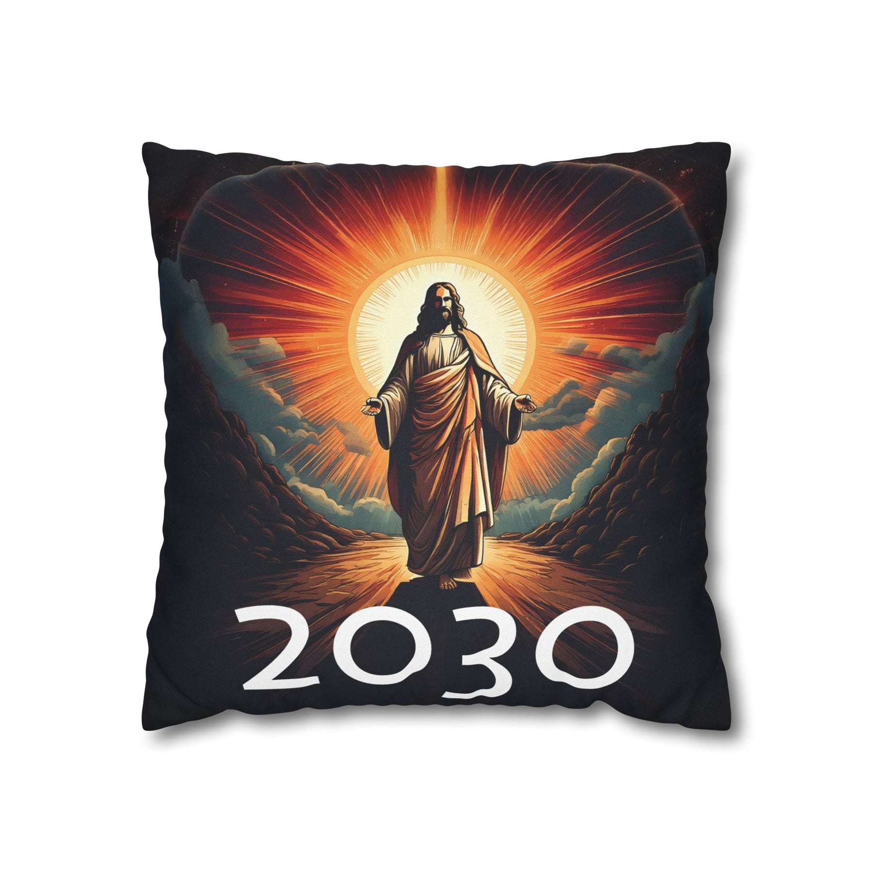 Inspirational Jesus Square Pillowcase - Faith and Comfort Decor