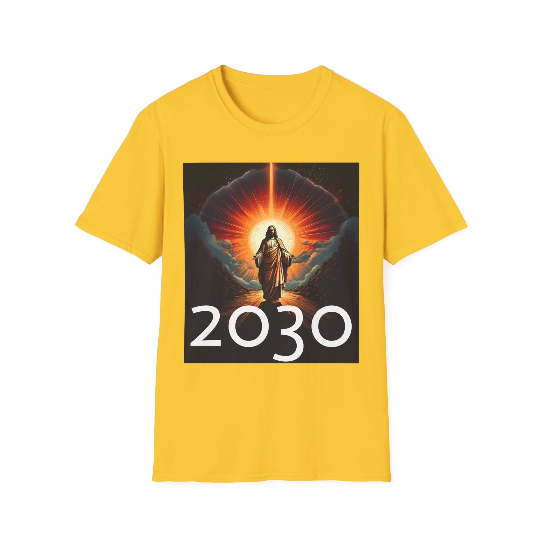 Inspirational Unisex Softstyle T-Shirt - '2030' Jesus Graphic Design
