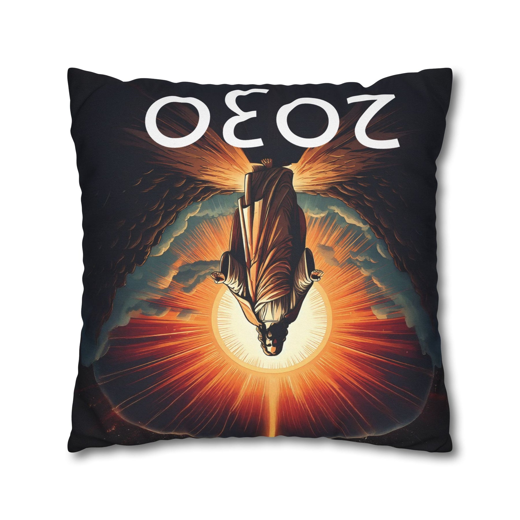 Inspirational Jesus Square Pillowcase - Faith and Comfort Decor