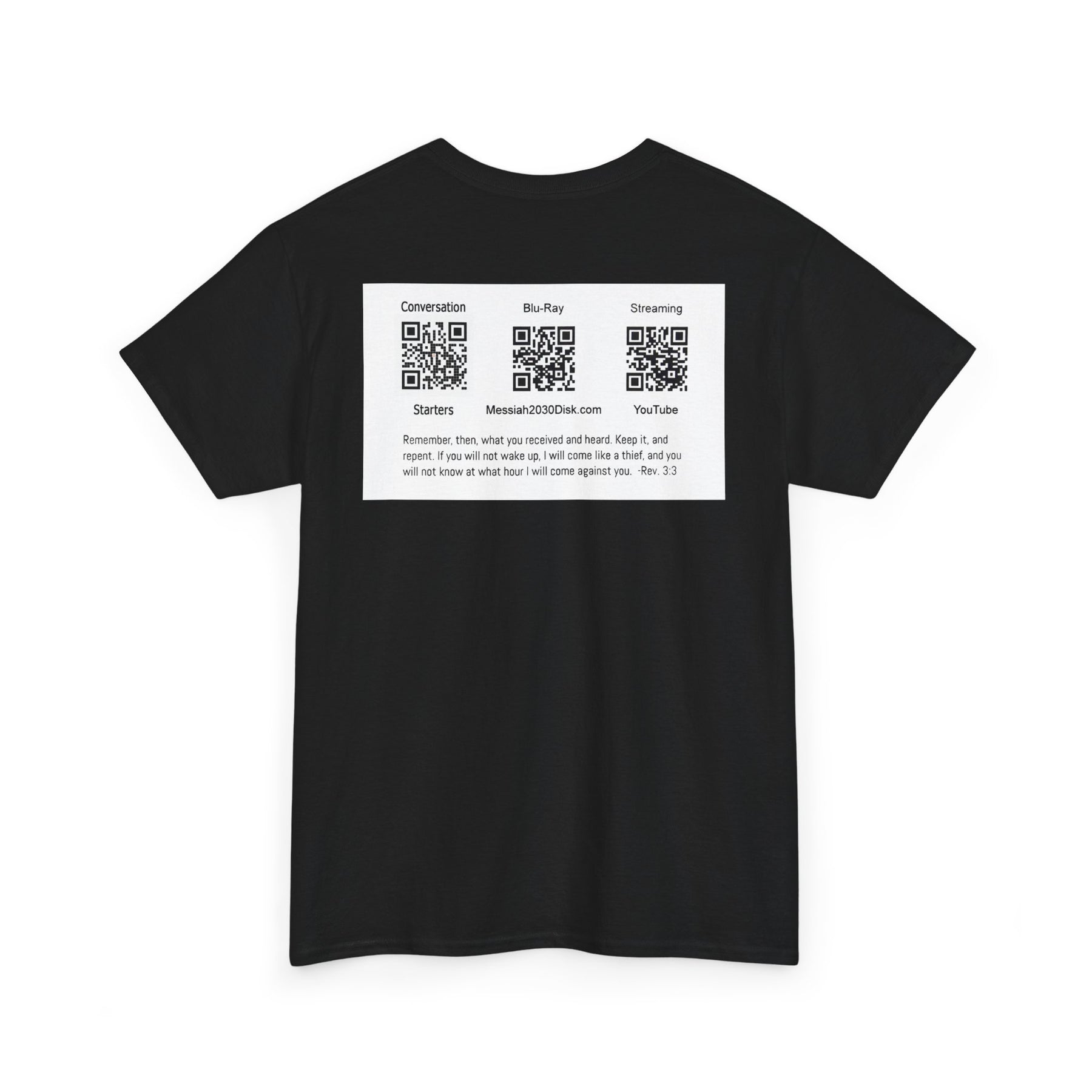 Unisex Heavy Cotton Tee - Christ 2030 Vintage Graphic Tee with QR Codes