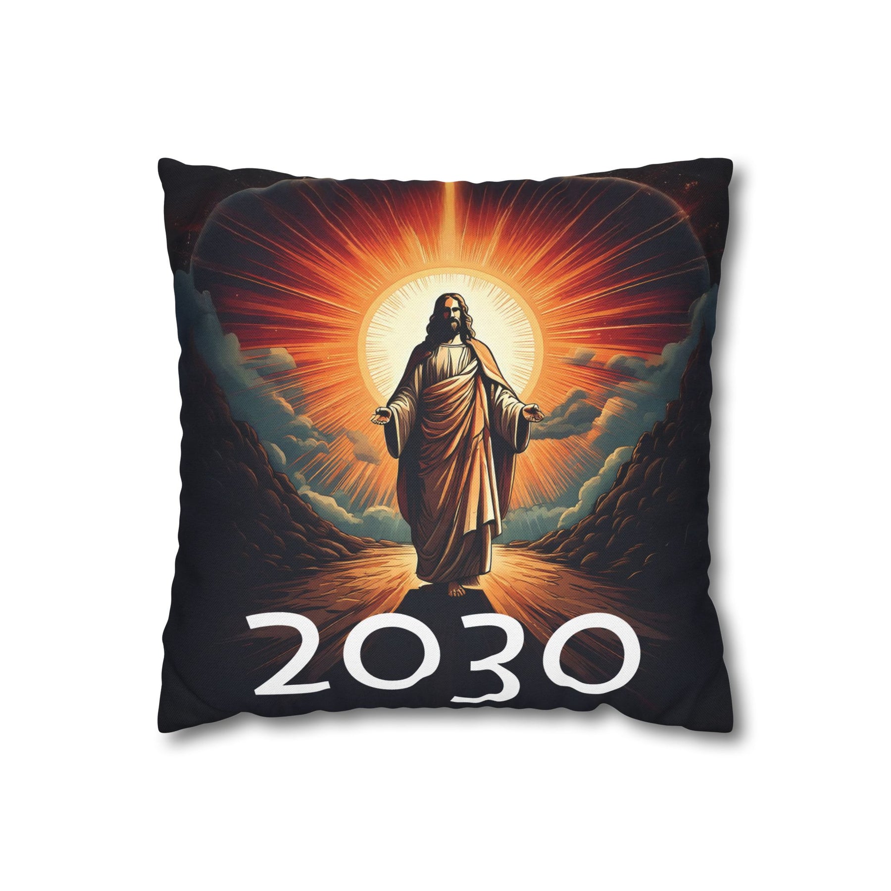 Inspirational Jesus Square Pillowcase - Faith and Comfort Decor
