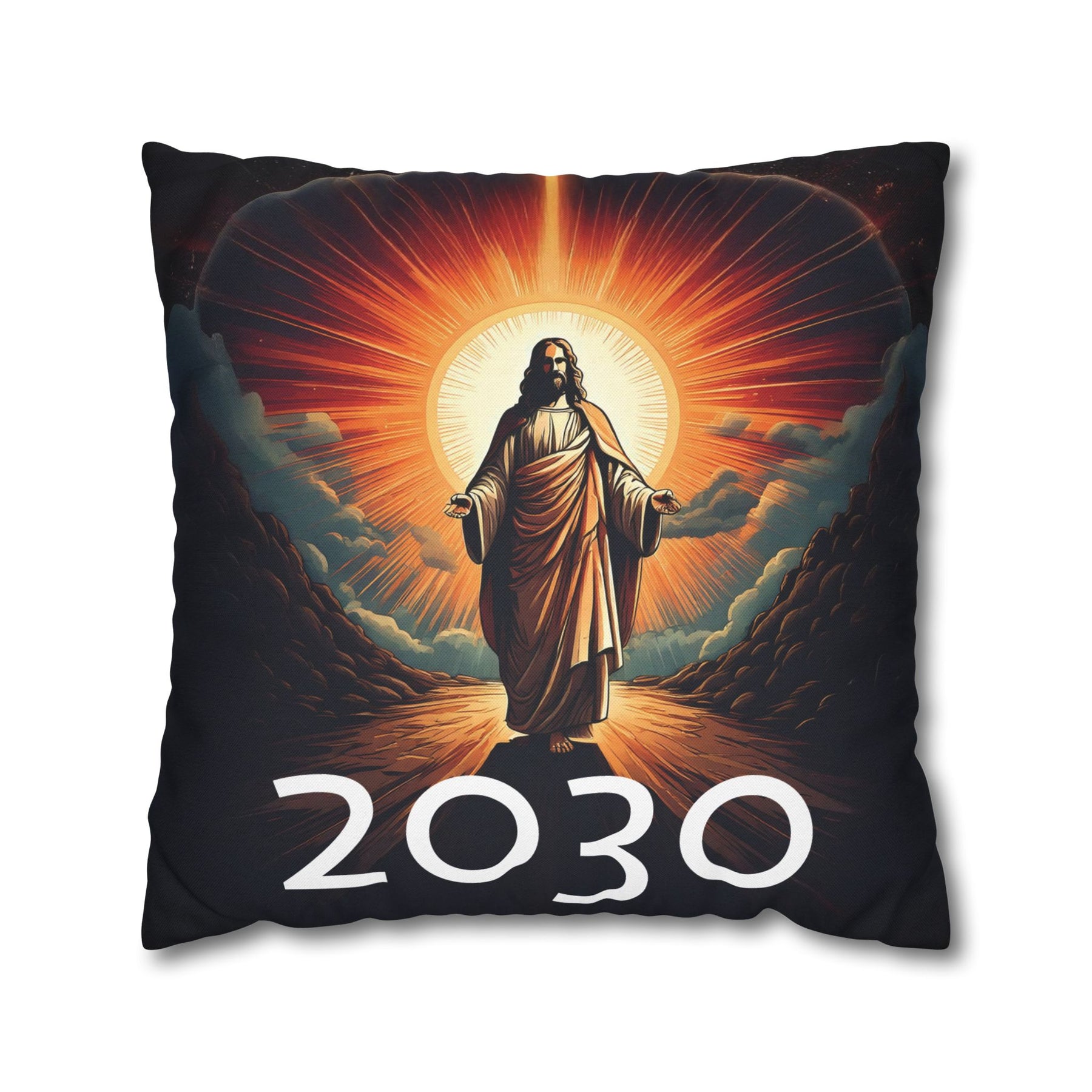 Inspirational Jesus Square Pillowcase - Faith and Comfort Decor