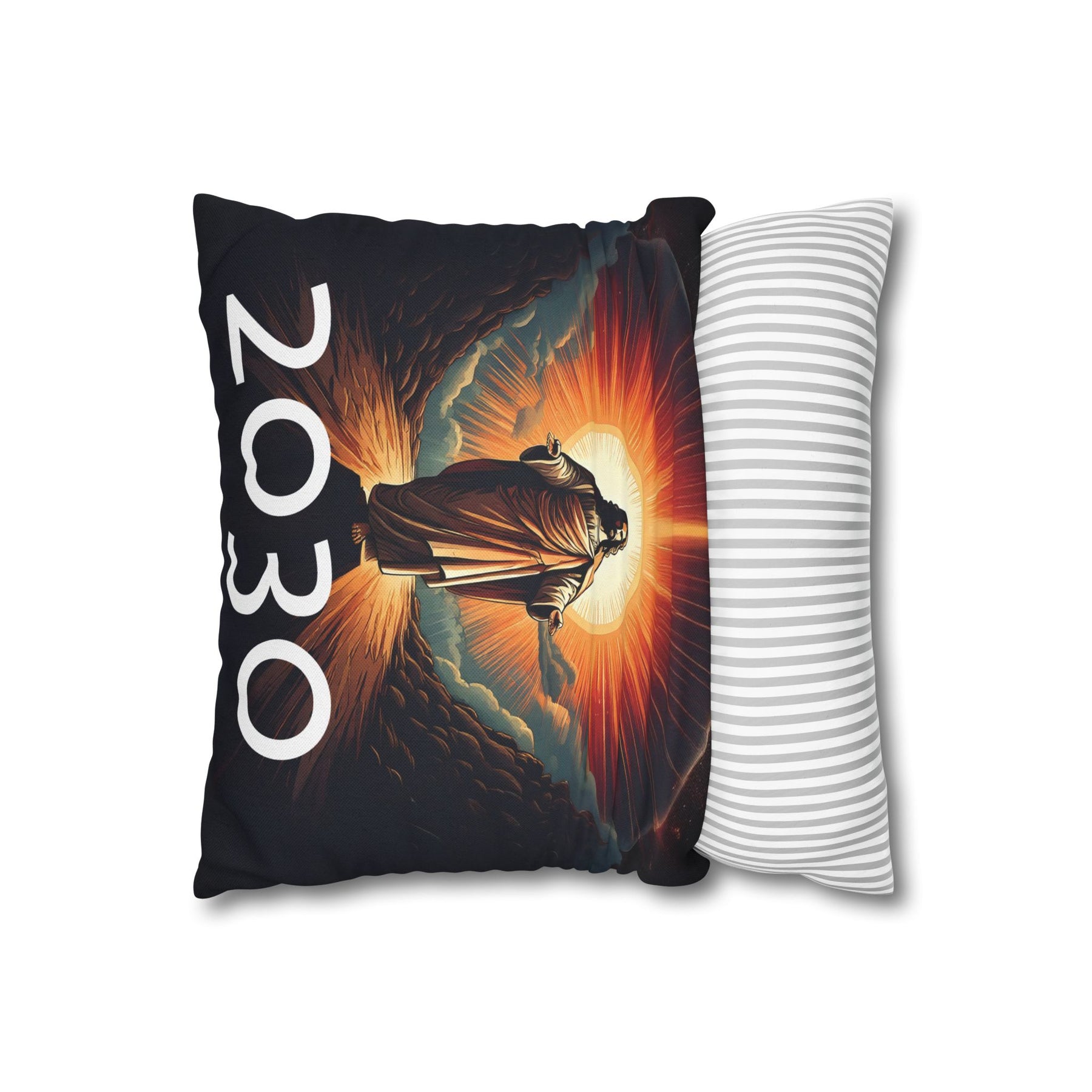 Inspirational Jesus Square Pillowcase - Faith and Comfort Decor