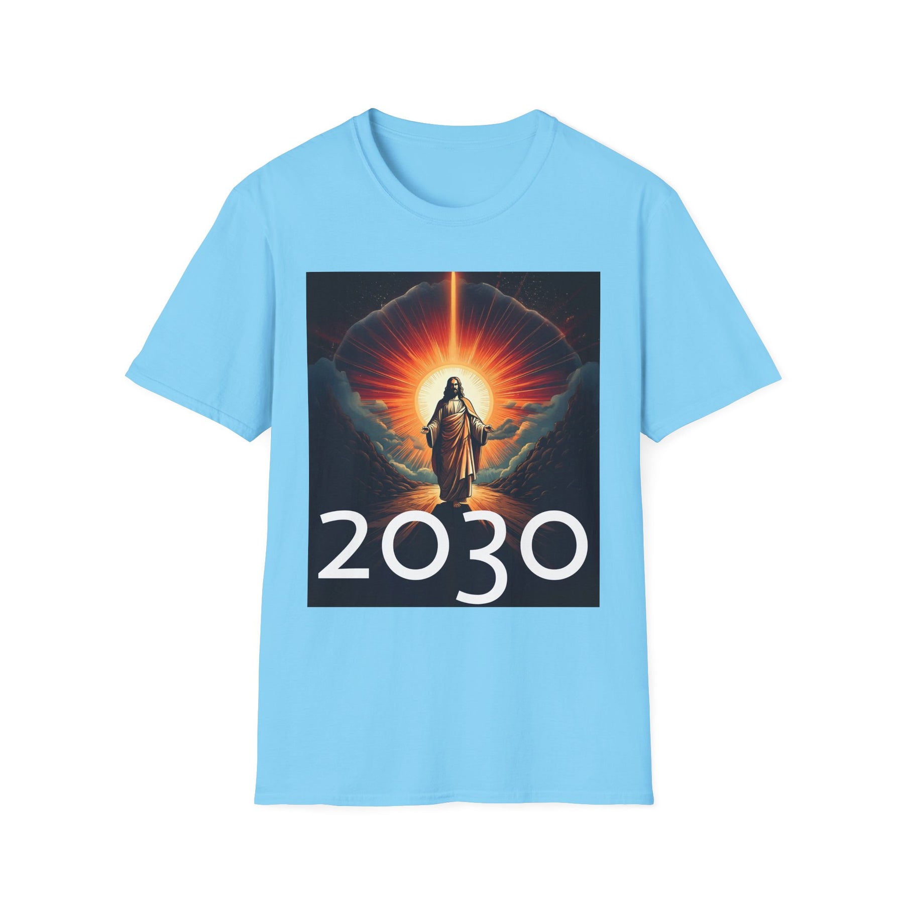 Inspirational Unisex Softstyle T-Shirt - '2030' Jesus Graphic Design