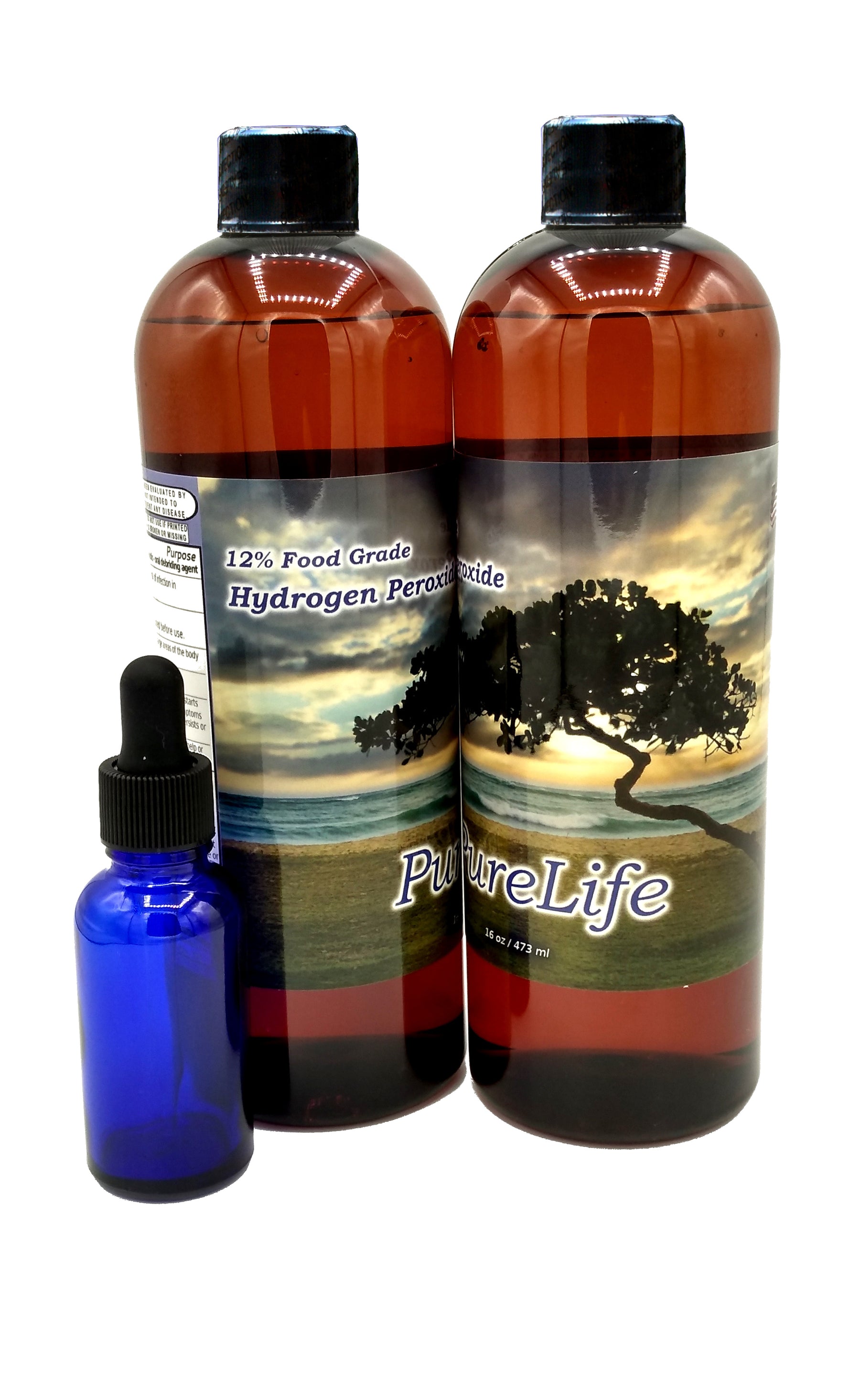 PureLife™ 12% Hydrogen Peroxide, Food Grade - 32 oz + Dropper