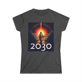 Messiah 2030 Women's Softstyle Tee - Prophetic Messianic Timeline Shirt