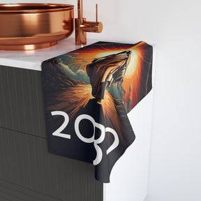 Inspirational Jesus Hand Towel - 2030 Vision Design for Spiritual Decor