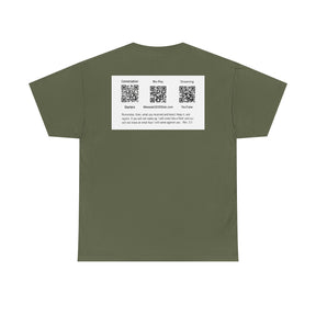 Unisex Heavy Cotton Tee - Christ 2030 Vintage Graphic Tee with QR Codes
