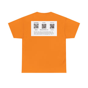 Unisex Heavy Cotton Tee - Christ 2030 Vintage Graphic Tee with QR Codes