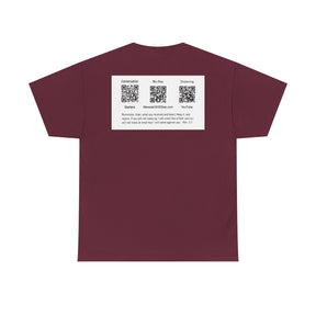 Unisex Heavy Cotton Tee - Christ 2030 Vintage Graphic Tee with QR Codes