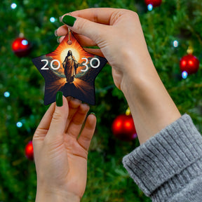 Spiritual Ceramic Ornament - 2030 Star Shape - Inspirational Holiday Decor