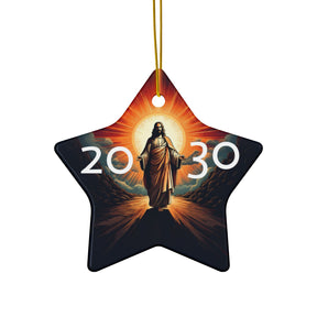 Spiritual Ceramic Ornament - 2030 Star Shape - Inspirational Holiday Decor