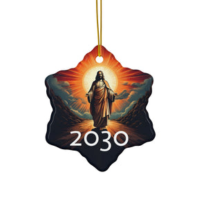 Spiritual Ceramic Ornament - 2030 Star Shape - Inspirational Holiday Decor