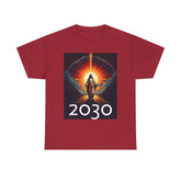 Unisex Heavy Cotton Tee - Christ 2030 Vintage Graphic Tee with QR Codes