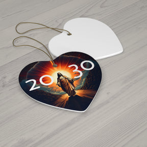 Spiritual Ceramic Ornament - 2030 Star Shape - Inspirational Holiday Decor