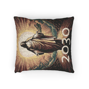 Inspirational Woven Pillow with 2030 Design - Spiritual Home Decor