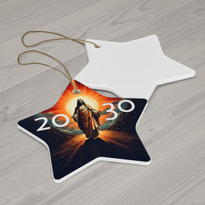 Spiritual Ceramic Ornament - 2030 Star Shape - Inspirational Holiday Decor