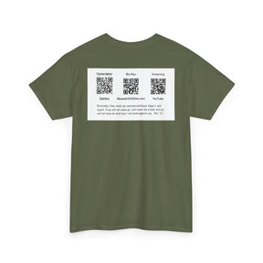 Unisex Heavy Cotton Tee - Christ 2030 Vintage Graphic Tee with QR Codes