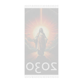 Boho Beach Towel - Christ 2030 Design for Relaxation and Faith