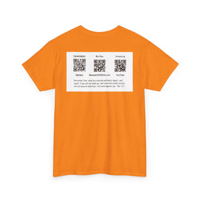 Unisex Heavy Cotton Tee - Christ 2030 Vintage Graphic Tee with QR Codes