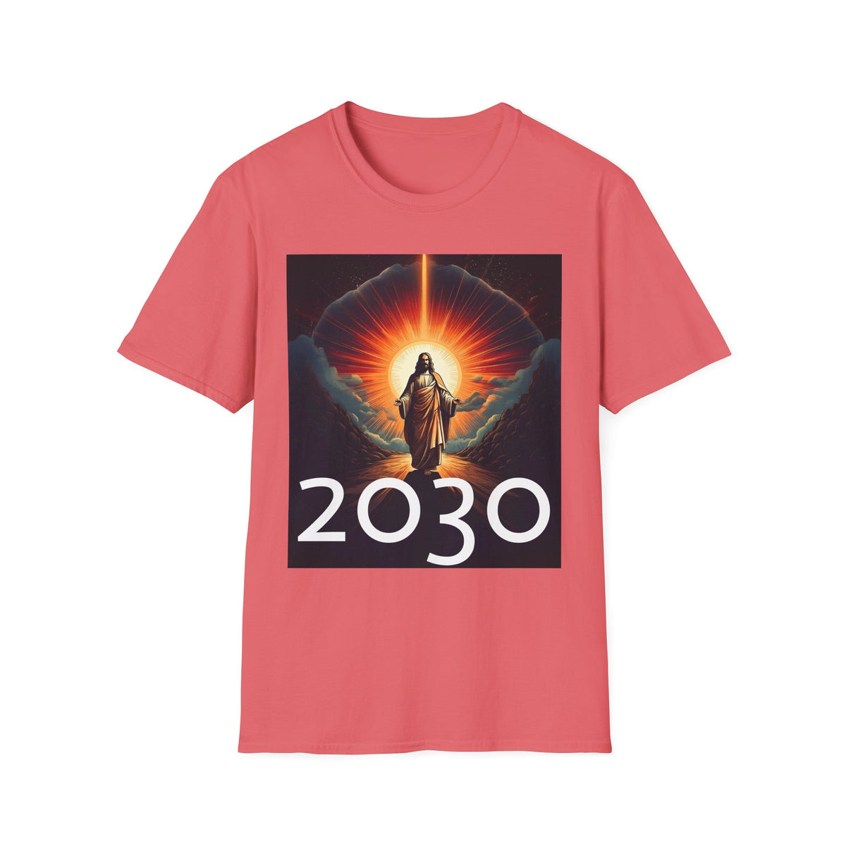 Inspirational Unisex Softstyle T-Shirt - '2030' Jesus Graphic Design