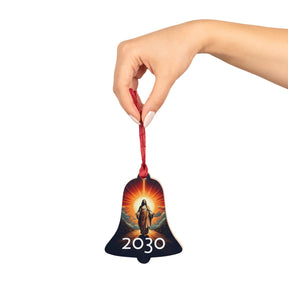 Religious Bell Wooden Ornament - Inspirational Decor for Holidays