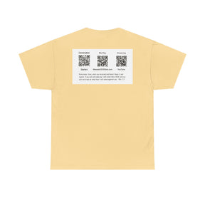 Unisex Heavy Cotton Tee - Christ 2030 Vintage Graphic Tee with QR Codes