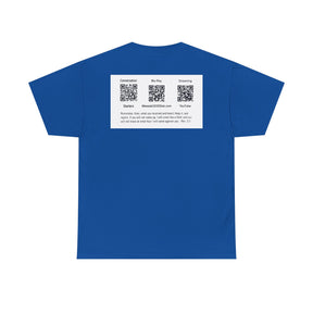 Unisex Heavy Cotton Tee - Christ 2030 Vintage Graphic Tee with QR Codes