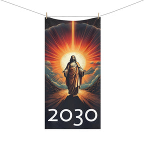 Inspirational Mink-Cotton Towel with Jesus Design - 2030 Vision