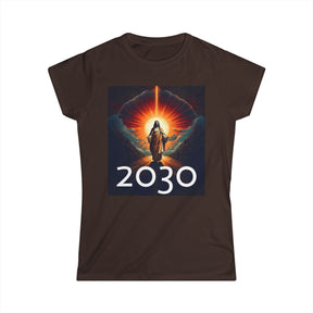 Messiah 2030 Women's Softstyle Tee - Prophetic Messianic Timeline Shirt