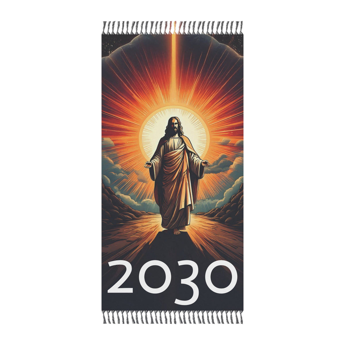 Boho Beach Towel with Inspirational Design - 2030 Vision