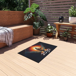 Inspirational Outdoor Rug with Jesus Design - Perfect for Patios and Gatherings