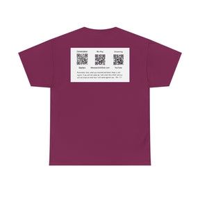 Unisex Heavy Cotton Tee - Christ 2030 Vintage Graphic Tee with QR Codes