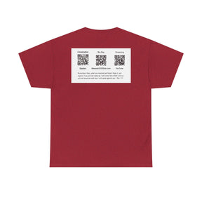 Unisex Heavy Cotton Tee - Christ 2030 Vintage Graphic Tee with QR Codes
