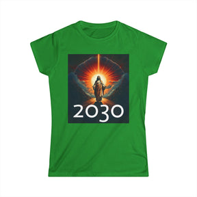 Messiah 2030 Women's Softstyle Tee - Prophetic Messianic Timeline Shirt