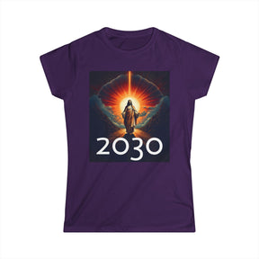 Messiah 2030 Women's Softstyle Tee - Prophetic Messianic Timeline Shirt