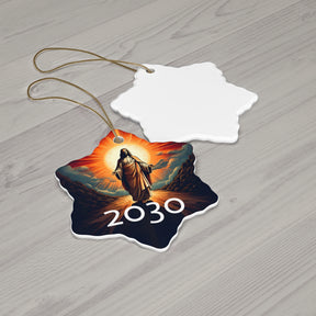 Spiritual Ceramic Ornament - 2030 Star Shape - Inspirational Holiday Decor