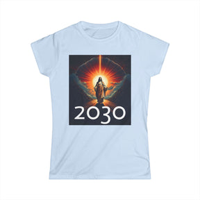 Messiah 2030 Women's Softstyle Tee - Prophetic Messianic Timeline Shirt